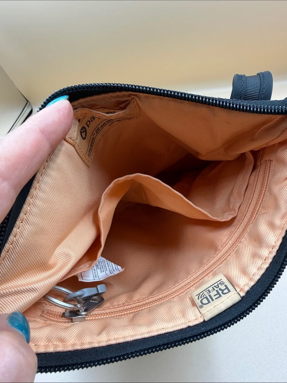 Pacsafe Black Nylon Crossbody Messenger Bag
